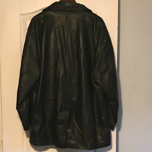 Vintage Joseph Abboud black leather winter jacket Size Large - Picture 2 of 4